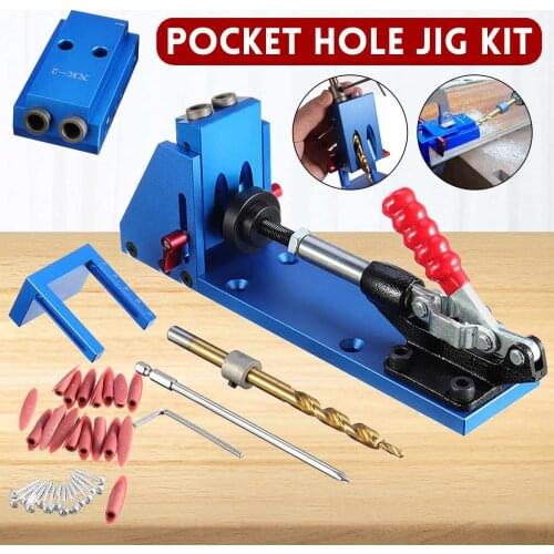 Woodworking Inclined Hole Doweling Jig Pocket Hole Jig Kit With 9.5mm Drill Bit Guide For Hole Puncher Furniture Carpentry Tools