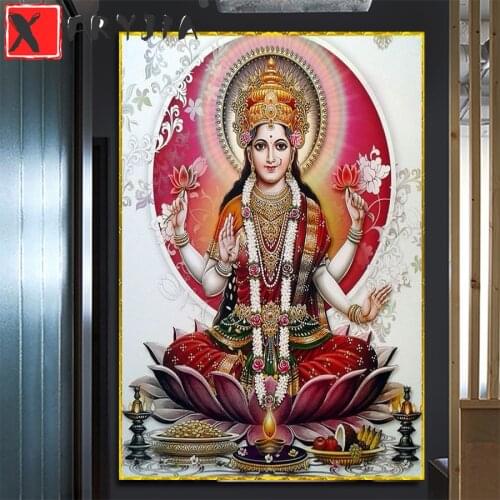 Full square round diamond diamond painting Lotus Buddha full diamond embroidery 5D rhinestone mosaic diamond inlaid home decor