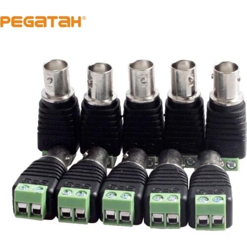 5/10PCS BNC Connectors DIY for CCTV Camera Coaxial/Cat5/Cat6 Cables