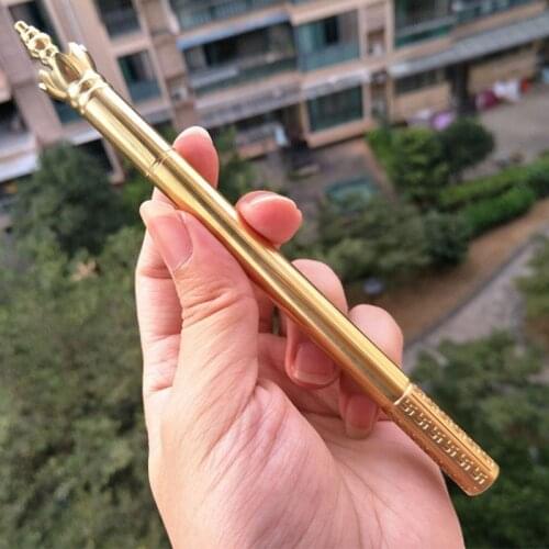 EDC Brass Signature Pen Tang Monk Writing Pen Hand Made Vajra Copper Pen Caneta De Luxo Pluma School Gift Multi Tools