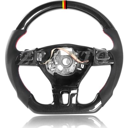 Custom Carbon Fiber with Alcanrata Fits For Volkswagen CC Passat Magotan Scirocco Steering Wheel