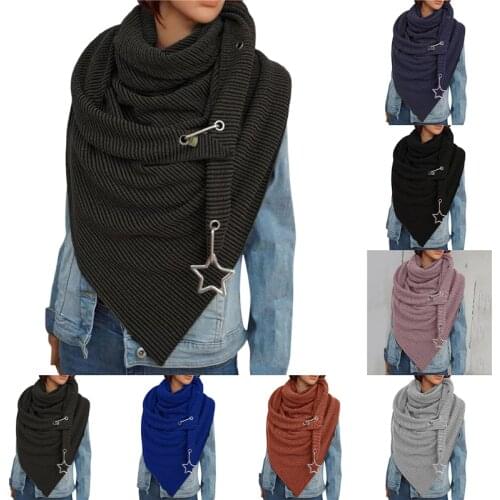 Fashion Women Scarve Soild Button Soft Wrap Casual Warm Scarves Shawls Fashion Leisure Soft Personality