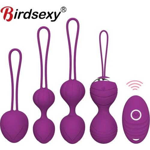 5pcs Vaginal Tighten Exercise Kegel Balls 10 Speed Vibrating Eggs Silicone Ben Wa Ball G Spot Vibrator Adult Sex Toy For Women