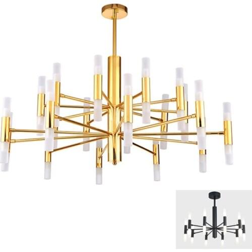 Modern Fashion Designer Black Gold Led Ceiling Art Deco Suspended Chandelier Light Lamp for Kitchen Living Room Loft Bedroom