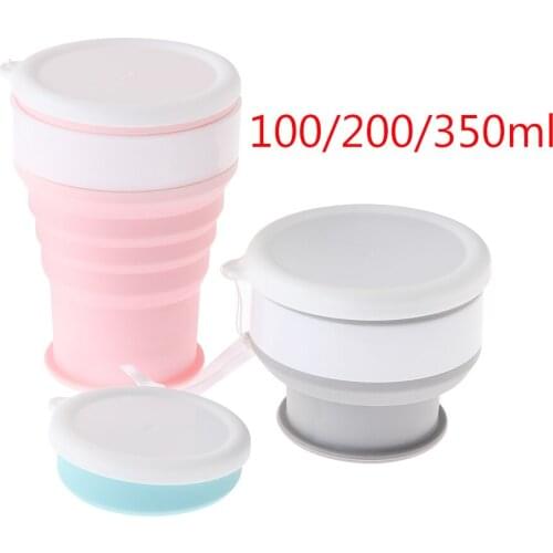 Telescopic Folding Cup with Buckle Collapsible Silicone Water Cup Outdoor Camping Portable Coffee Cups BPA FREE Drinking Mug