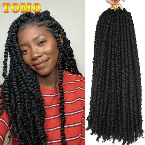 TOMO Pre-twisted Passion Twist Hair 12 18 24 Inch Pre-looped Bohemian Crochet Braids Hair Synthetic Braiding Hair Extensions