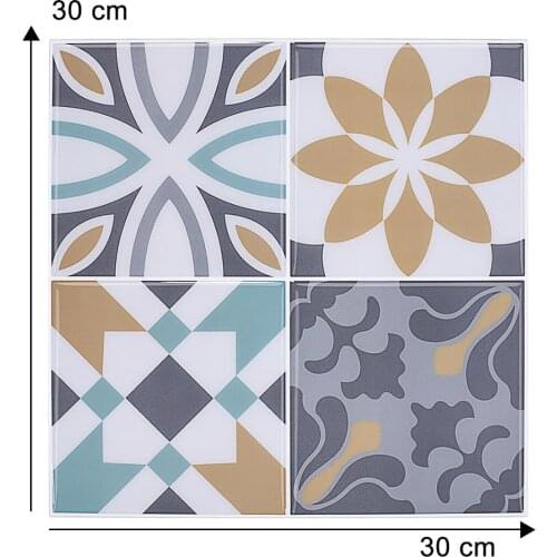 Vividtiles Self Adhesive Moroccan Style Wall decal Sticker 3d Waterproof Kitchen Bathroom Home Decor Vinyl-1Sheet