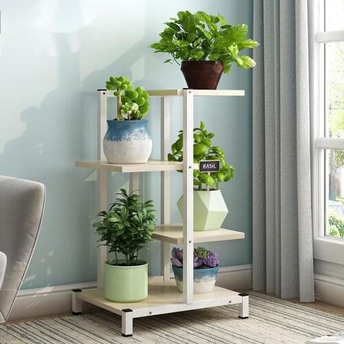 Iron Wooden Bookshelf Plant Rack 60x23x125cm Display Shelf Home Indoor Outdoor Yard Garden Patio Balcony Flower Stands