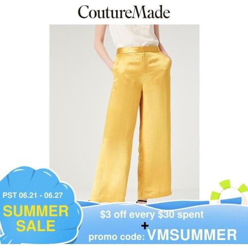 Vero Moda CoutureMade Womens Drapery Glossy Casual Pants | 319250511