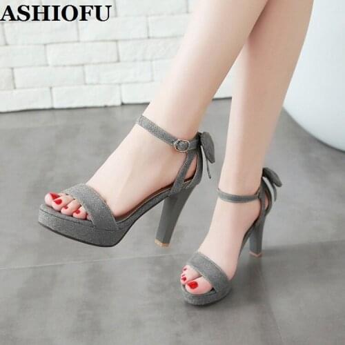ASHIOFU Handmade Wholesale Ladies High Heels Sandals Butterfly Sexy Platform Summer Shoes Buckle Strap Fashion Sandals Shoes