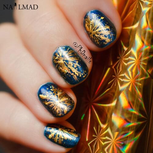 1 roll 4*100CM Gold Silver Laser Nail Foils Holographic Nail Art Transfer Foil Glitter Transfer Sticker Paper C126/C101