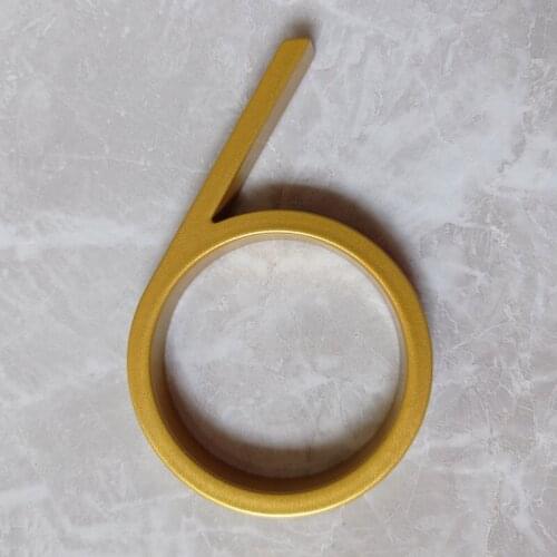 125mm Golden Floating Modern House Number Gold Door Home Address Numbers for House Digital Outdoor Sign Plates 5 In. #6