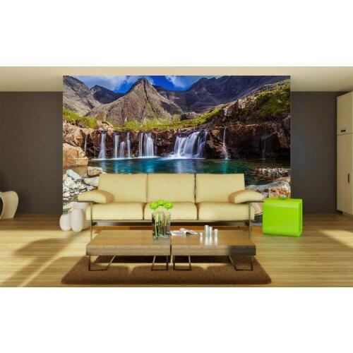 3D photo wallpaper Beautiful scenery of the waterfall living room TV sofa background wallpaper 3d mural