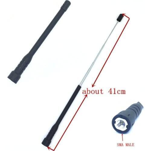 5pcs/lot telescope flexible SMA MALE UHF VHF Dual Band antenna for Yaesu Vertex Linton Wouxun Lisheng etc walkie talkie
