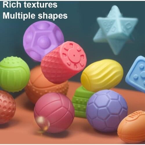 6pcs Textured Ball Set Sensory Balls Stress Relief Bath Toys for Children Newborn Baby Christmas Gifts