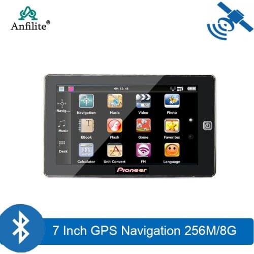 7 inch capacitive touch screen truck gps Navigation 256M 8GB FM OS CE 6.0 FM Bluetooth avin vehicle car GPS navigator free MAP