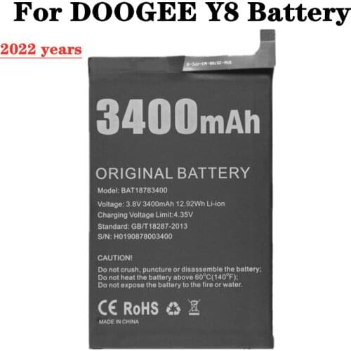 BAT18783400 3400mAh Battery For Doogee Y8 Phone Replacement Batteries High Quality Smartphone Bateria