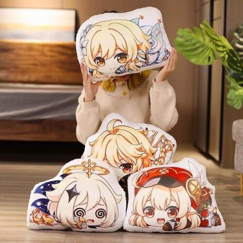 Project Genshin Impact Anime Plushie Pillow Sofa Cushion Paimon/Amber/Klee/Barbara/Lumine/Keqing Cartoon Manga Stuffed Plush Toy