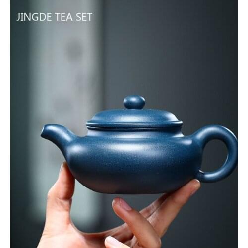 Authentic Yixing tea pots Handmade Purple Clay Teapot beauty kettle Raw ore Azure mud Boutique Tea set Tie Guanyin Puer 240ml