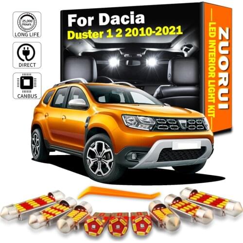 For Dacia Duster 1 2 2010-2019 2020 Vehicle Canbus LED Interior Map Dome Indoor Light License Plate Lamp Kit Car Accessories