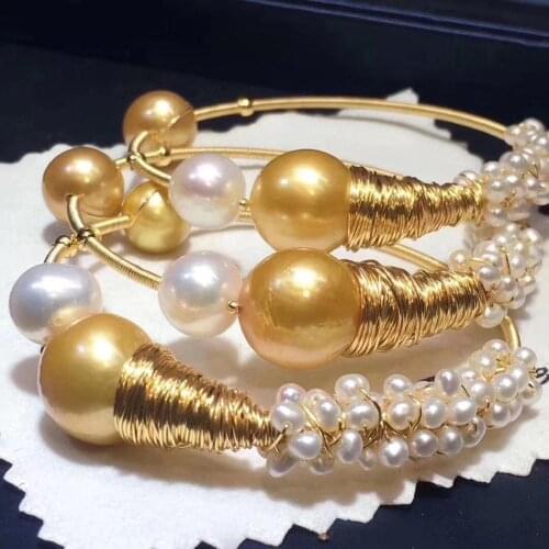 D218 Fine Jewelry Natural 12mm Fresh Water Pearls Bracelets for Women Fine Pearls Bracelets