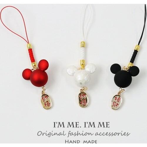 Disney Anime Minnie Cute Cartoon Keychain Package Mobile Phone Accessories Universal Key Chain Creative Mickey Pendant Keyring