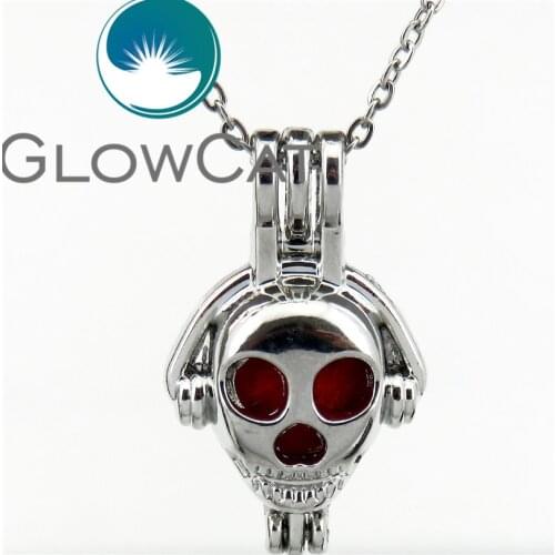 GLOWCAT KK602 Headset Listening Music Beads Cage Essential Oil Diffuser Aromatherapy Pearl Cage Locket Necklace Party Jewelry