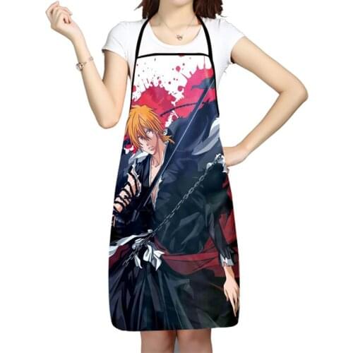 Ichigo Kurosaki Pattern Anti-Fouling Kitchen Aprons For Men Women Household Cleaning Cooking Baking Waist Bib 68x95cm 50x75cm