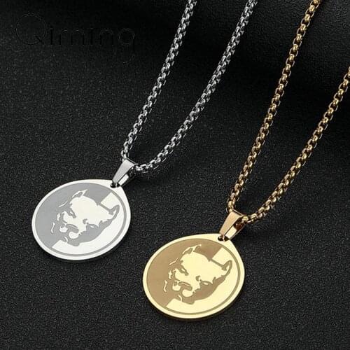 Personality Bull Pendant Necklace For Street Style Men Jewelry Stainless Steel Punk Animal Lover Gold Necklace Gift