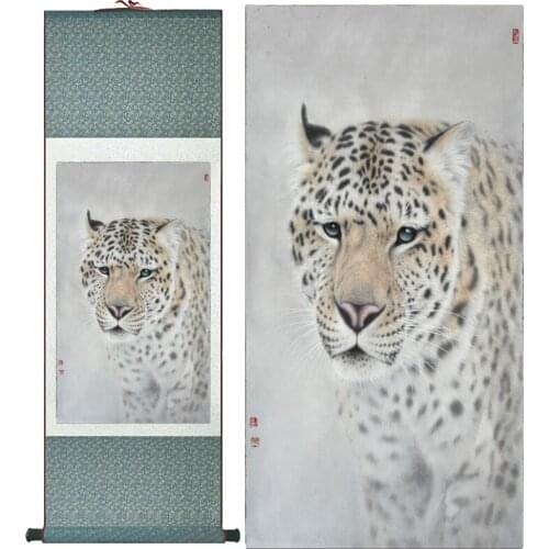Leopard painting Home Office Decoration Chinese scroll painting leopard painting