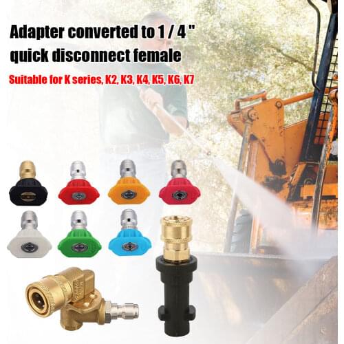 9 pcs/set Pressure Washer Gun Adapter Kits 1/4'' Quick Connect Fitting with 7 Nozzles Tips For Karcher K2 K3 K4 K5 K6 parts