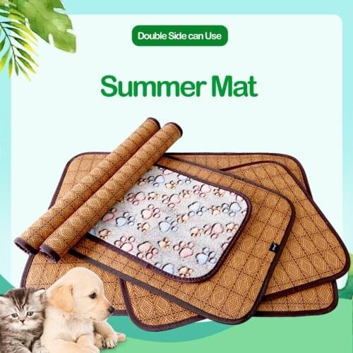 Pet Cat Mats Dog Beds Small Animals Hamster Guinea Pig Sleeping Blankets Mats Double Sided Use Warm of Cool for Rat Rabbit（L