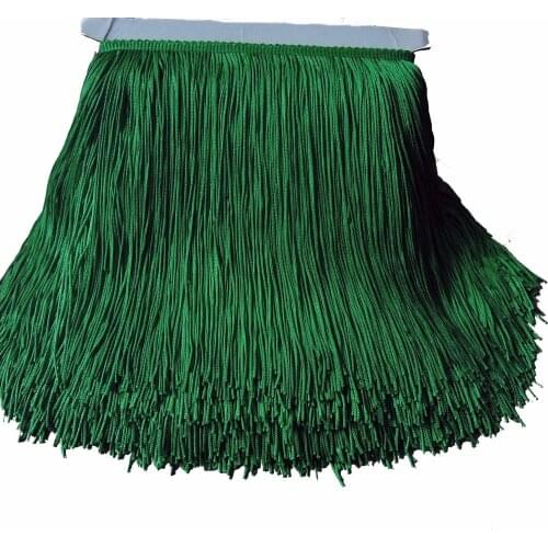 10 yards 20cm Fringe Lace Tassel Polyester Lace Trim Ribbon Sew Latin Dress Stage Garment Curtain DIY Accessories Wholesale Gold