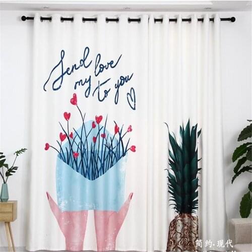 Small fresh 3d curtains custom finished simple modern green shading curtains soundproof windproof curtains