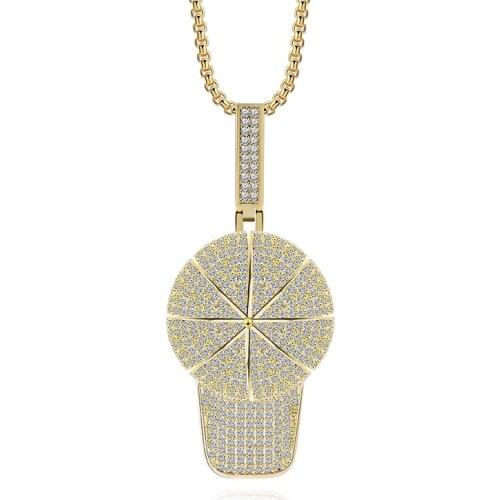 Meirenpeizi Copper Zircon Pendant Necklace Gold Color Cap Personality Fashion Hip Hop Style High Quality Jewelry Party Necklace