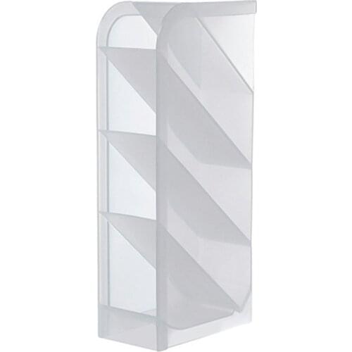 Multi-function 4-Grid Desktop Pen Holder Office School Storage Case Plastic Pen Box Desk Pencil Organizer Clear White Black
