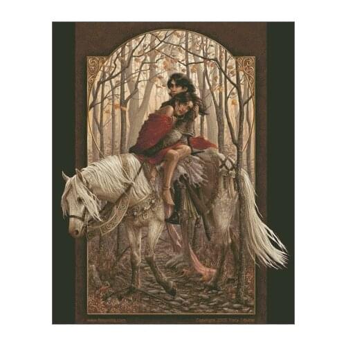 Couple on horseback Top Quality Sewing kit Embroidery Needlework 14CT Unprinted Art Cross Stitch Kits DIY Handmade Decor