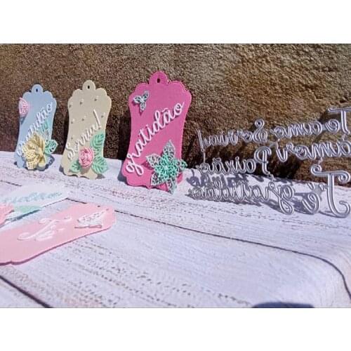 New 6Pcs Blessing words metal cutting Die mold frame for scrapbook photo album decoration carving handmade paper card