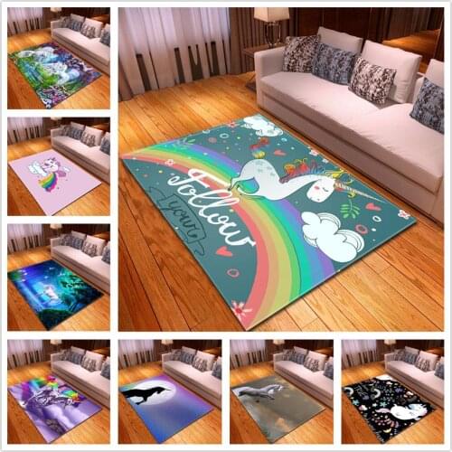 New Cute Unicorn Series Kids Room Carpets Children Bedroom Living Room playing Area Rug Home Decor Carpet Baby Birthday Gift Mat