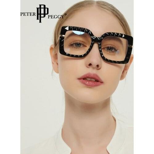 Oversized Square Optical Glasses Frames Women Fashion Transparent Eyeglasses Vintage Myopia Glasses Frames For Men Clear Lens