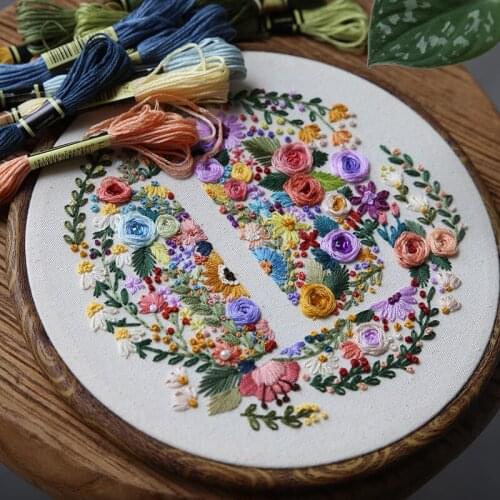 Original Flower Lining Series Letter Embroidery Material Package Spring Festival Gift Handmade DIY Home