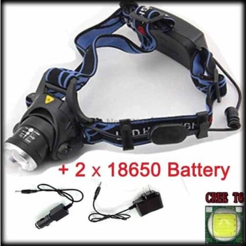 By DHL or EMS 50 pcs Lumens JR-3001 3x XML XM-L T6 LED Headlamp Rechargeable Headlight for Bicycle Bike Light Outdoor