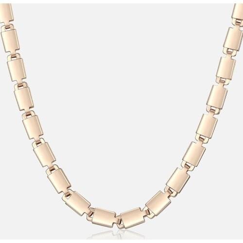 585 Rose Gold Necklace For Women Light Marina Stick Link Chain Necklaces Fashion Woman Jewelry Valentines Day Gifts 5mm HCN17