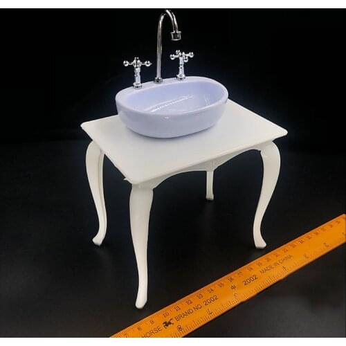 1/6 Scale Plastci White Wash Stand with Basin Models for 12''Figures Bodies Scene Accessories DIY