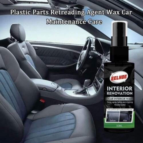 1Pcs Plastic Parts Retreading Agent Wax Instrument Panel Auto Interior Auto Plastic Renovated Coating Car Light Cleaner TSLM1