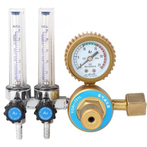 Zinc alloy Pneumatic Tools 0.25MPa Argon Gas Pressure Reducer Regulator Double Gauge Meter Welding Accessory Gas Regulator