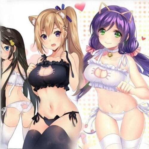 Sexy Lingerie Set with small bell Women Lingerie Kawaii Cosplay Cat Uniform Erotic Catsuit Katze Costumes Babydoll Nightwear