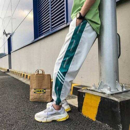 Casual Japanese Style Track Pants Mens Cargo Joggers Reflective Harem Sweatpants Pantalones Homme Streetwear Male Trousers