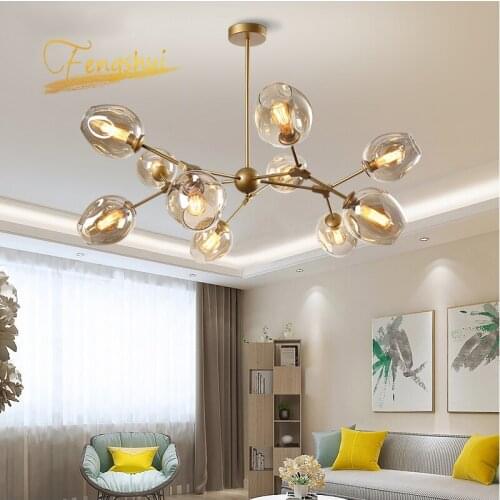 Nordic Glass pendant Light Lighting Dinning Room Bedroom Ball Black/gold Pendant lmap Kitchen Fixtures hanging lamp Luminaire