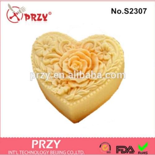Wedding Heart Silicone Soap Molds Moulds for Soap Making Handmade Fondant Mold Shape Aroma Stone Rubber 001 Rose Flower PRZY